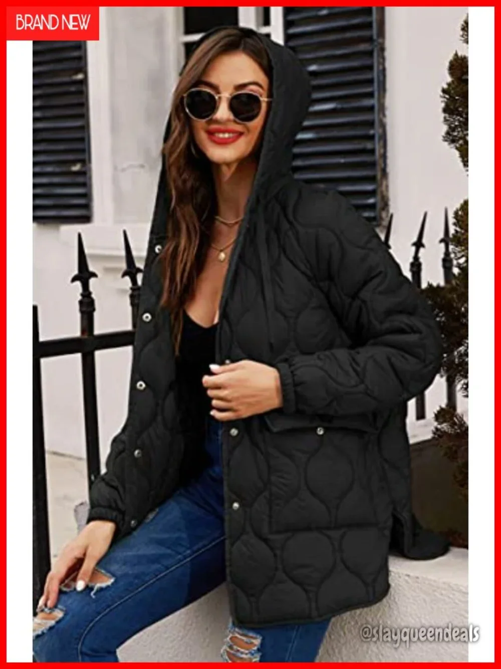 Lightweight Quilted Puffer Jacket Hooded Packable Transitional Coat